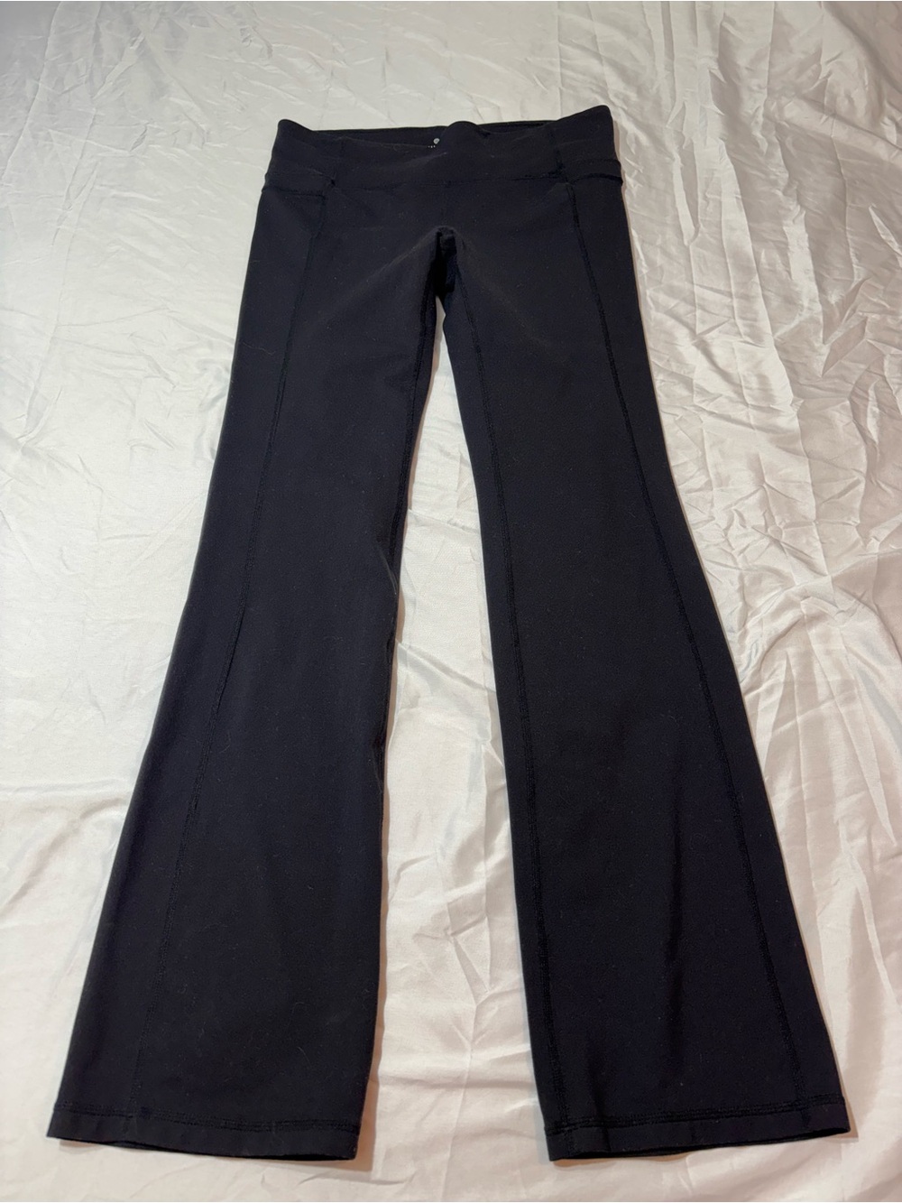 Athleta Straight Up Black Mid Rise Straight Leg Yoga Pants Size L